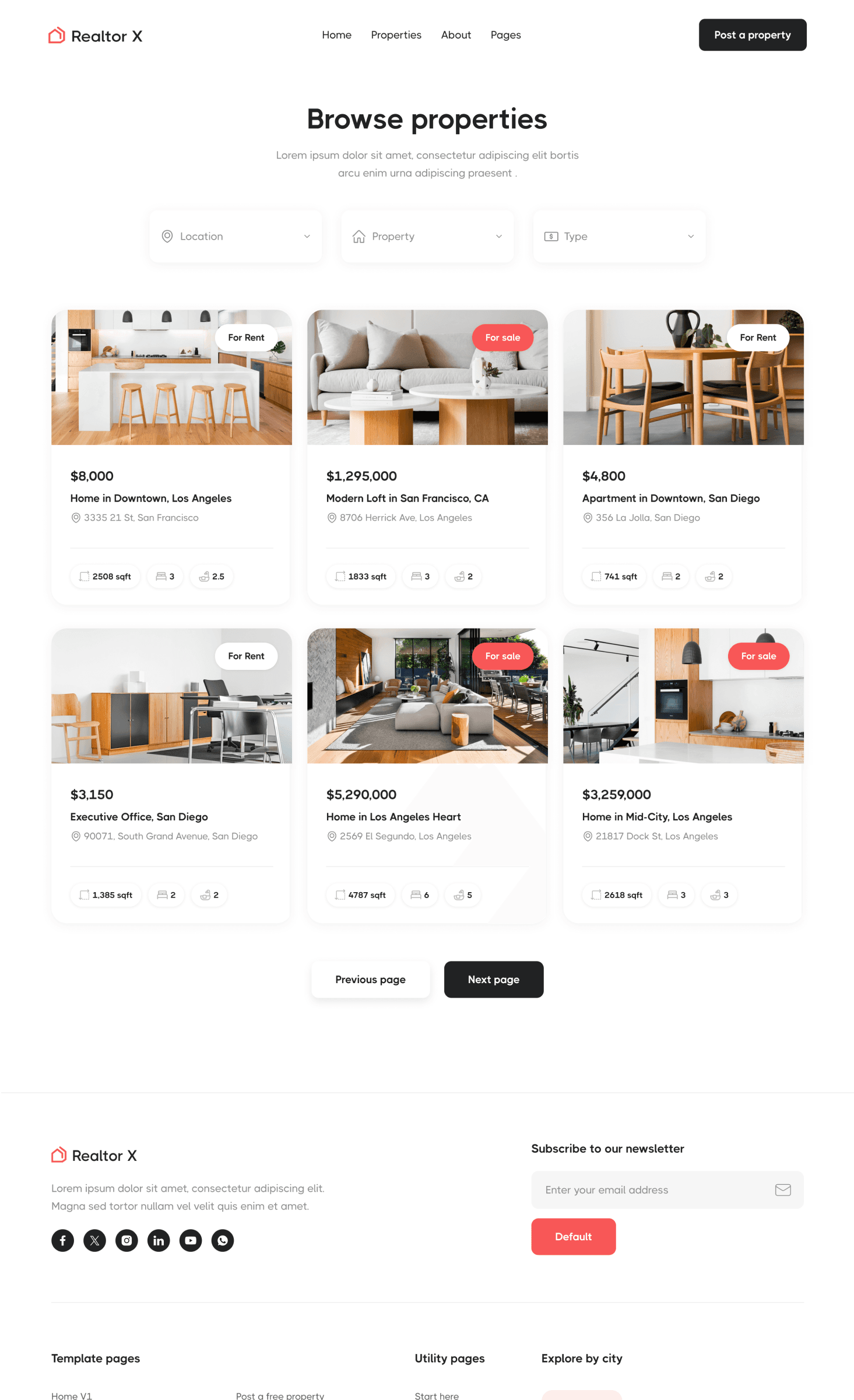 Properties - Framer Template